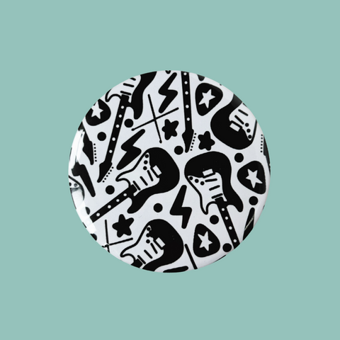 Monochrome Rockstar Button Badge