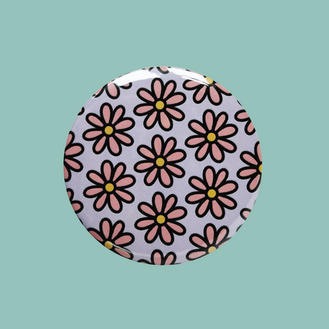 Pastel Flowers Button Badge