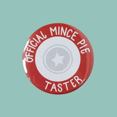 Official Mince Pie Taster Button Badge