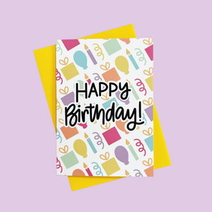 Pastel Pattern Happy Birthday Greeting Card - Nurture and Cheer