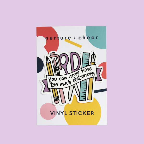 Stationery Vinyl Sticker - Nurture and Cheer