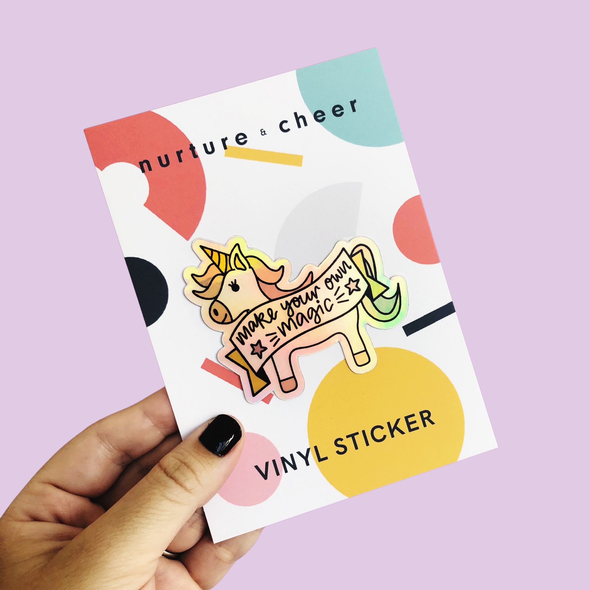 Unicorn Magic Holographic Vinyl Sticker - Nurture and Cheer