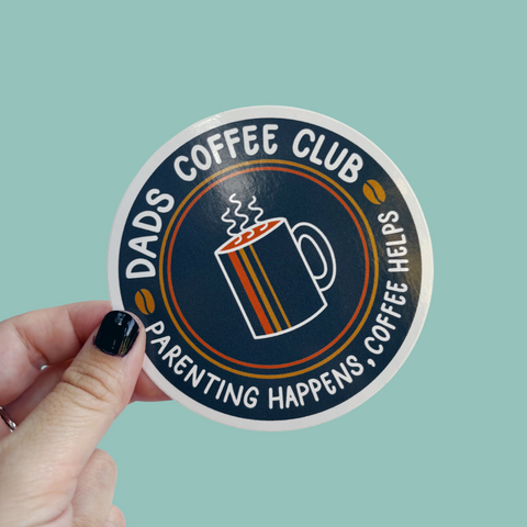 Dads Coffee Club Vinyl Sticker - Nurture and Cheer